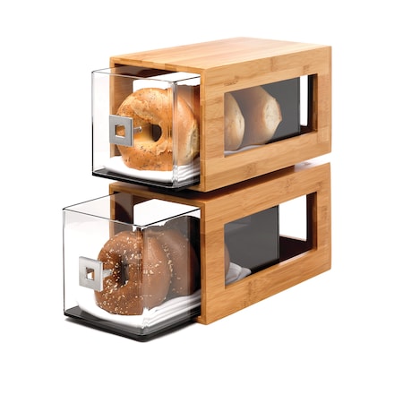 Rosseto Serving Solutions Two-Tier Bamboo Column with Drawers, 1 EA BD102